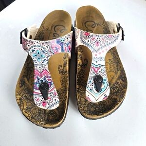 Calceo Women’s Size EU 39 Comforting Like An Ocean Thong Sandals Colorful‎ Hobo